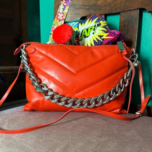 Rebecca Minkoff Handbags - Rebecca Minkoff Bold Orange Crossbody Bag with Chain